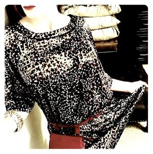 Dex Geo Animal Print Silk Dress M